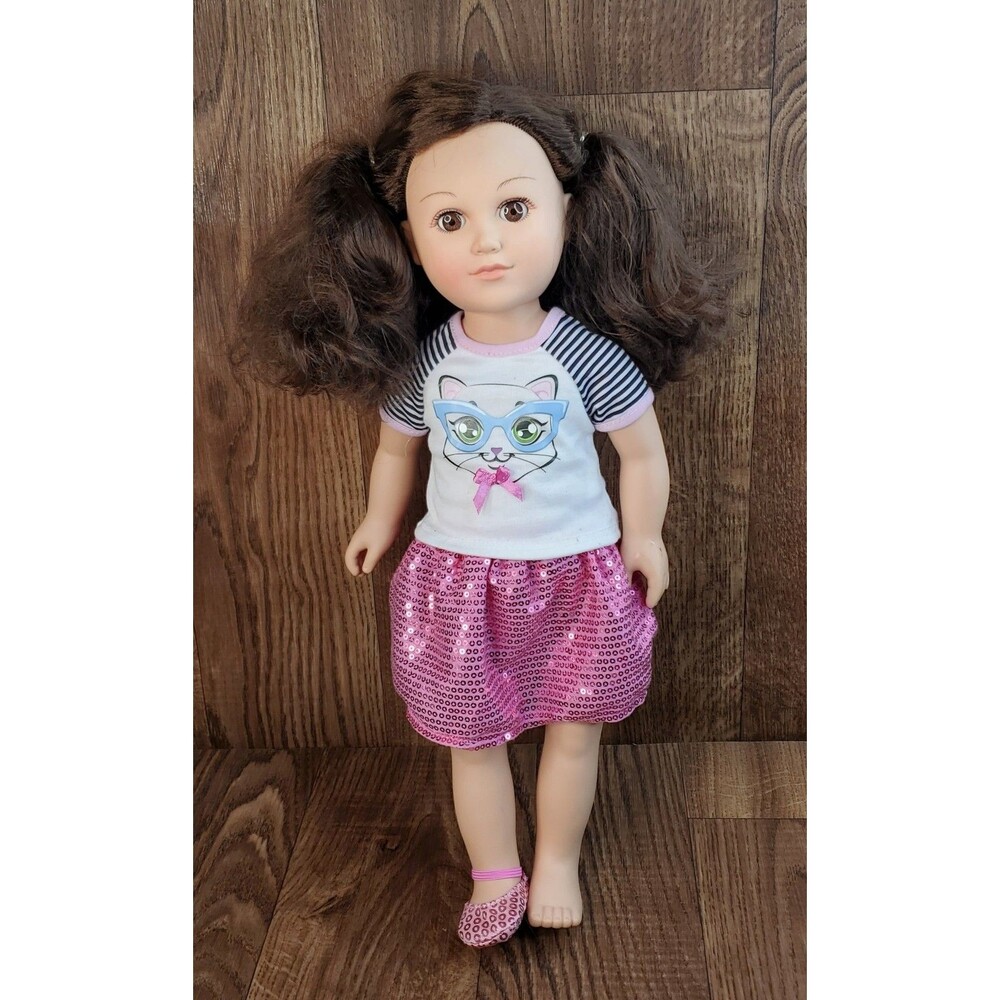 My Life As Hello Kitty Sanrio Brown Hair Brown Eyes 18" Doll Redressed